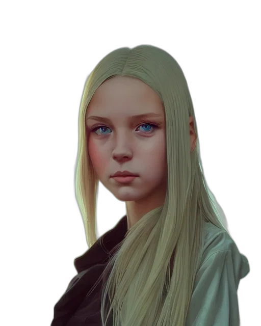 face, hair, jacket, dragon transparent PNG cut-out