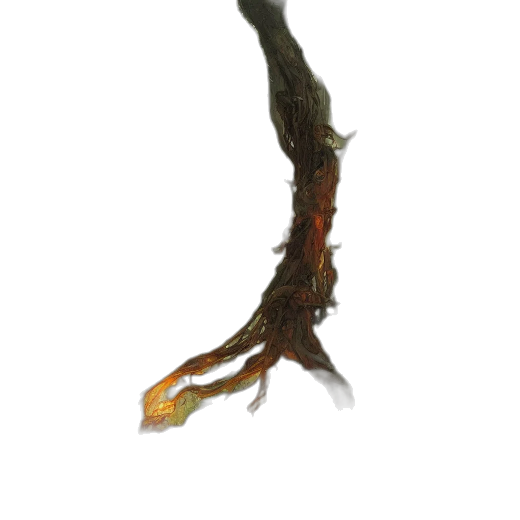staff, tree, dragon, hair, 3d render, concept art, photorealistic, fantasy art transparent PNG cut-out