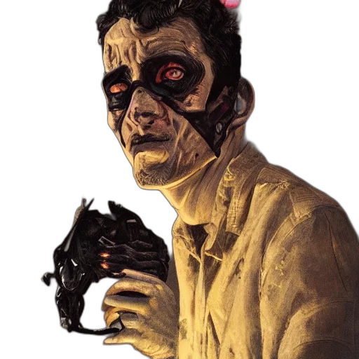 mask, staff, creature, face transparent PNG cut-out