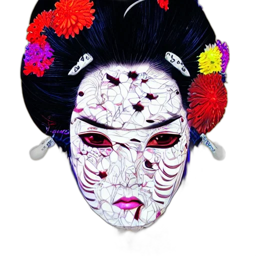 mask, face, hat, photorealistic, concept art, fantasy art, colorful, illustration transparent PNG cut-out