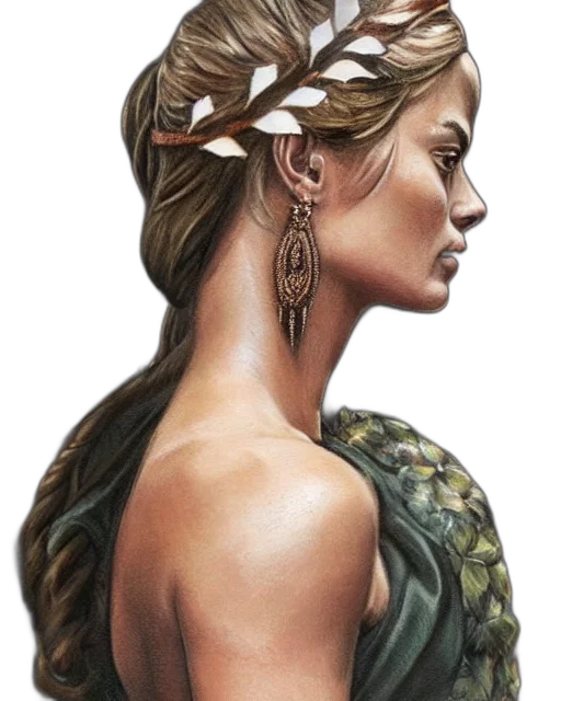 jewelry, crown, dress, face, fantasy art, photorealistic, watercolor, oil painting transparent PNG cut-out