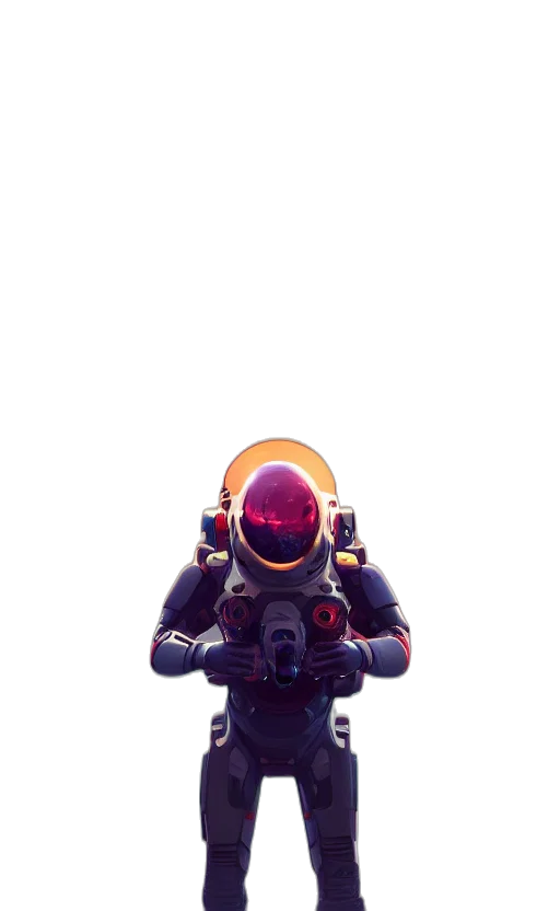 robot, weapon, mask, creature, cyberpunk, concept art, 3d render, pixel art transparent PNG cut-out