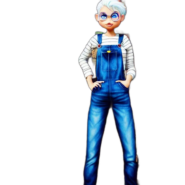 staff, robot, jacket, concept art, cartoon, 3d render, pixel art, blue transparent PNG cut-out