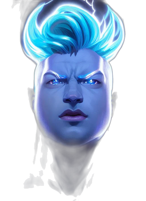 face, mask, creature, hair, concept art, fantasy art, comic book art, vaporwave transparent PNG cut-out