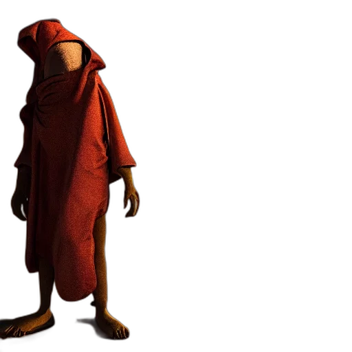 dress, jacket, creature, mask, concept art, 3d render, pixel art, photorealistic transparent PNG cut-out