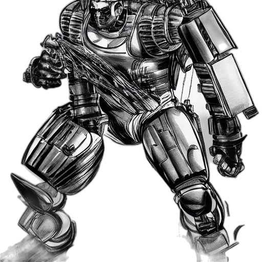robot, weapon, comic book art, concept art transparent PNG cut-out