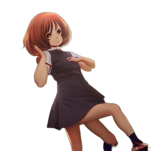 dress, staff, weapon, shoes, anime, pixel art, concept art, 3d render transparent PNG cut-out