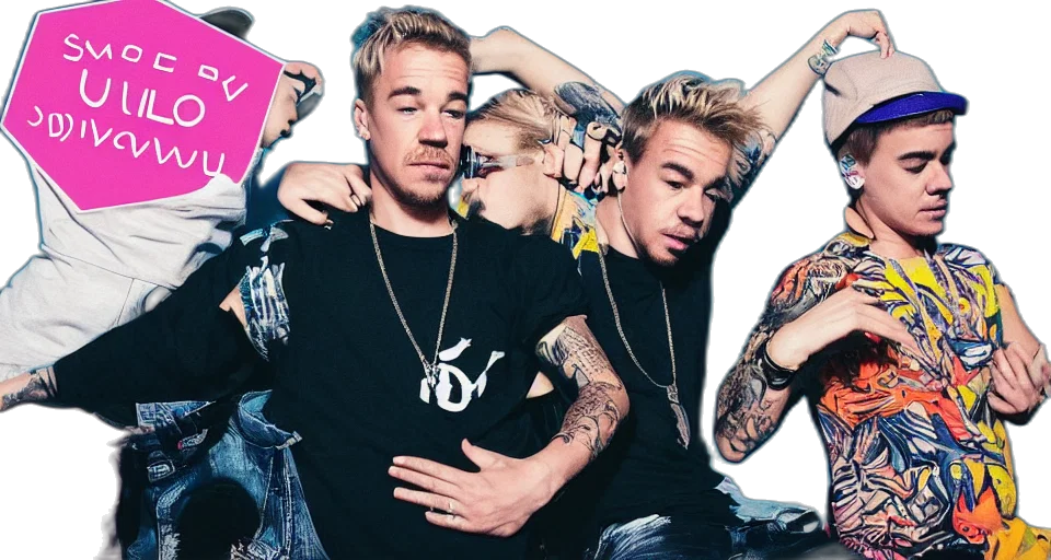 diplo, justin, bieber, someway transparent PNG cut-out