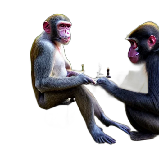 concept art, monkey, playing, chess transparent PNG cut-out