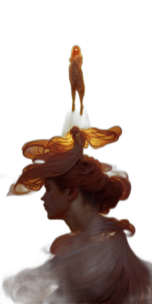 crown, hair, hat, mask, concept art, fantasy art, oil painting, photorealistic transparent PNG cut-out