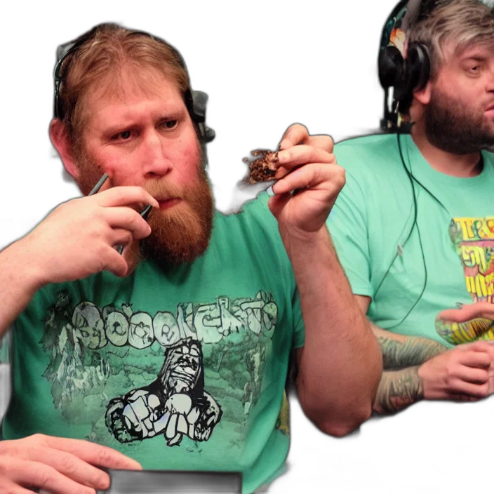 bigfoot, smoking, joint, wearing transparent PNG cut-out