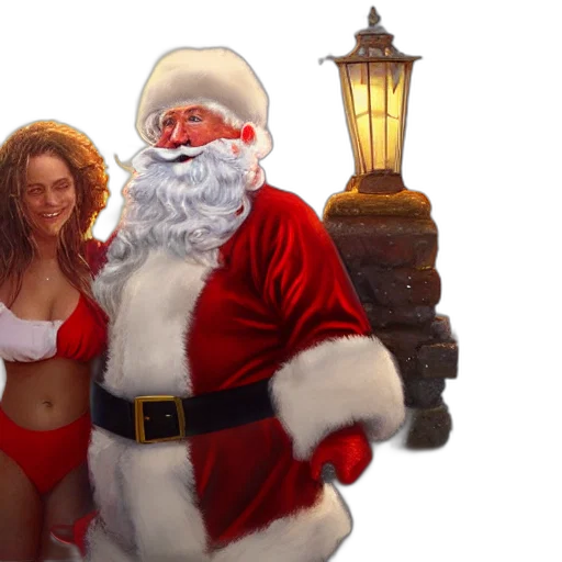 photorealistic, santa, claus, next transparent PNG cut-out