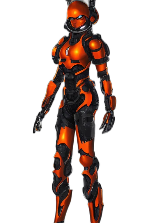 robot, concept art, 3d render, cyberpunk transparent PNG cut-out