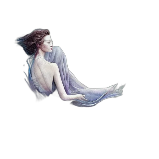 creature, dress, hair, jewelry, fantasy art, concept art, watercolor, pixel art transparent PNG cut-out