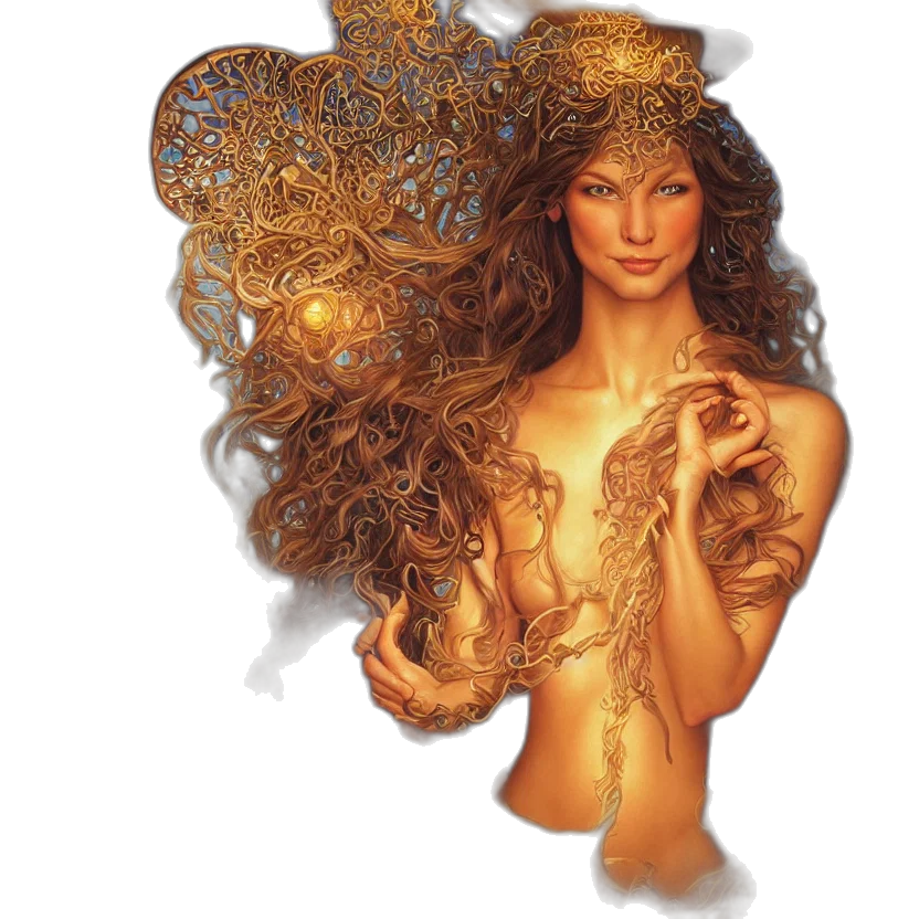 hair, jewelry, crown, fantasy art transparent PNG cut-out