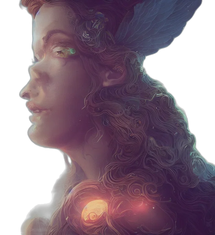 crown, face, dragon, fantasy art, concept art, photorealistic, watercolor, neon lights transparent PNG cut-out