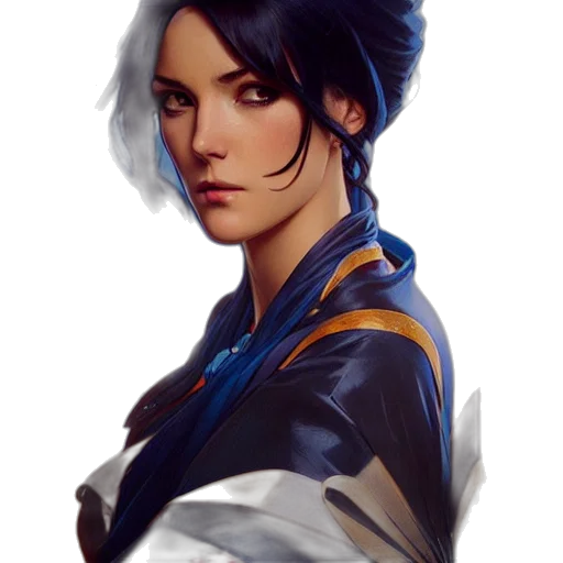 face, staff, jacket, fantasy art transparent PNG cut-out