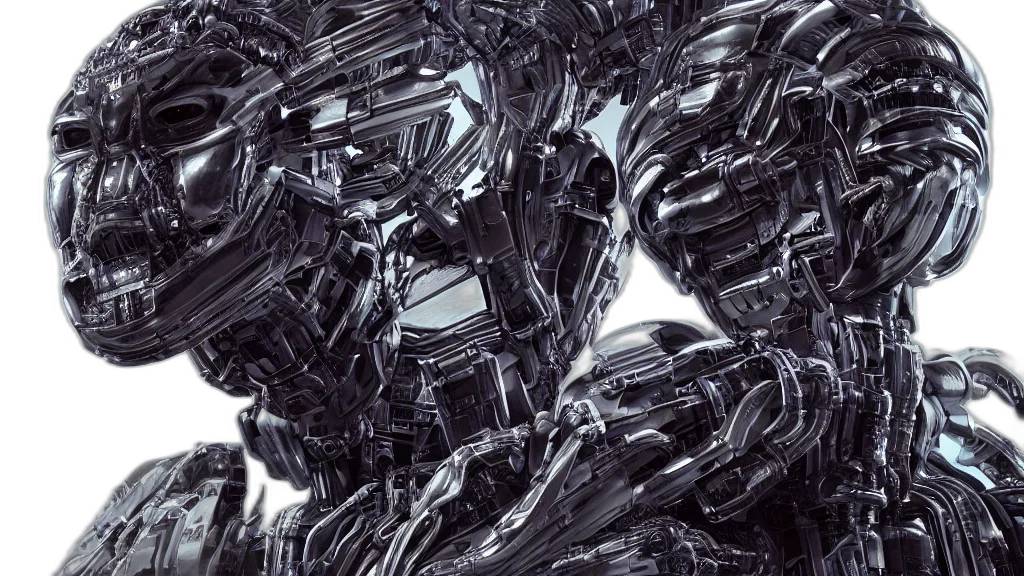 robot, crown, mask, jewelry, 3d render, photorealistic, cyberpunk, outer space transparent PNG cut-out