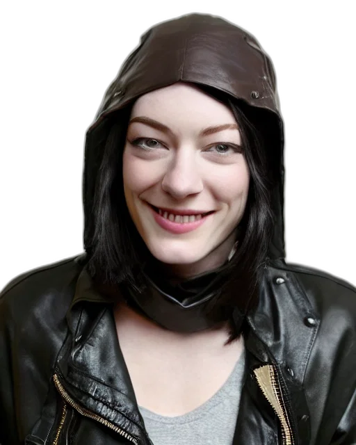 jacket, hat, face, staff, photorealistic, concept art, cyberpunk, headshot transparent PNG cut-out