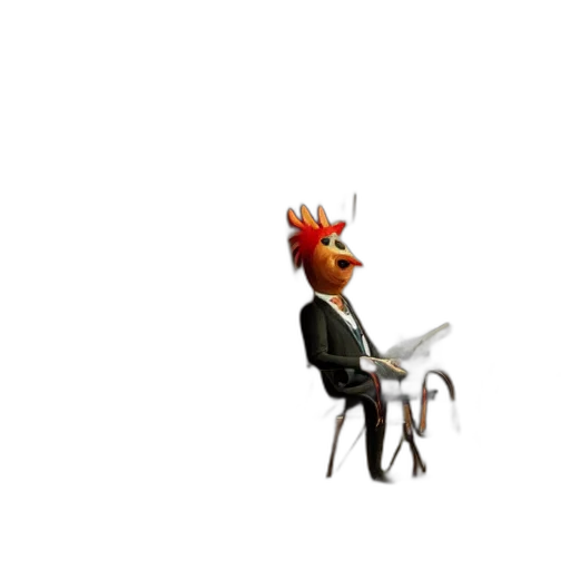 animal, staff, creature, crown, 3d render, concept art, pixel art, cartoon transparent PNG cut-out