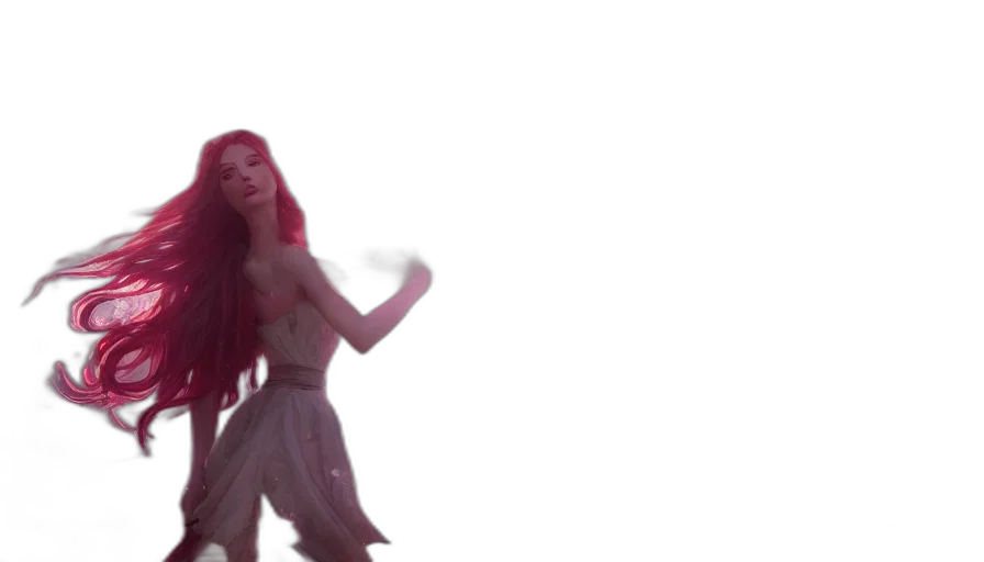 hair, vaporwave, concept art, underwater transparent PNG cut-out