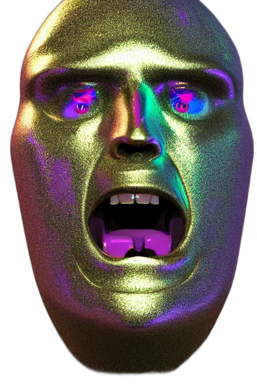 mask, face, robot, creature, vaporwave, 3d render, cyberpunk, concept art transparent PNG cut-out