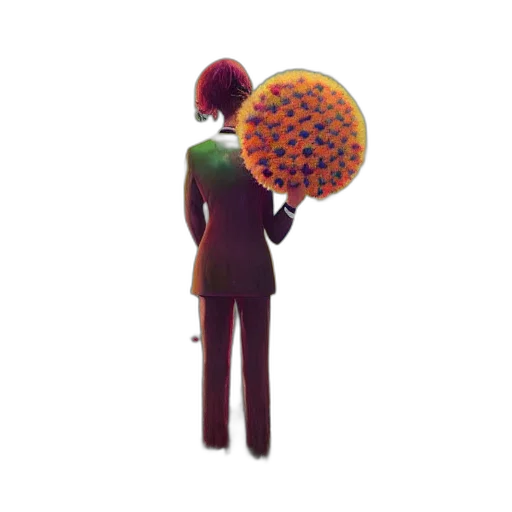 umbrella, staff, jacket, flower transparent PNG cut-out