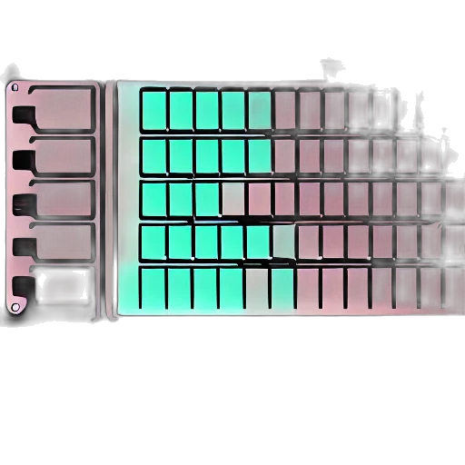 weapon, vaporwave, cyberpunk, 3d render, pixel art, pastel, neon, green transparent PNG cut-out