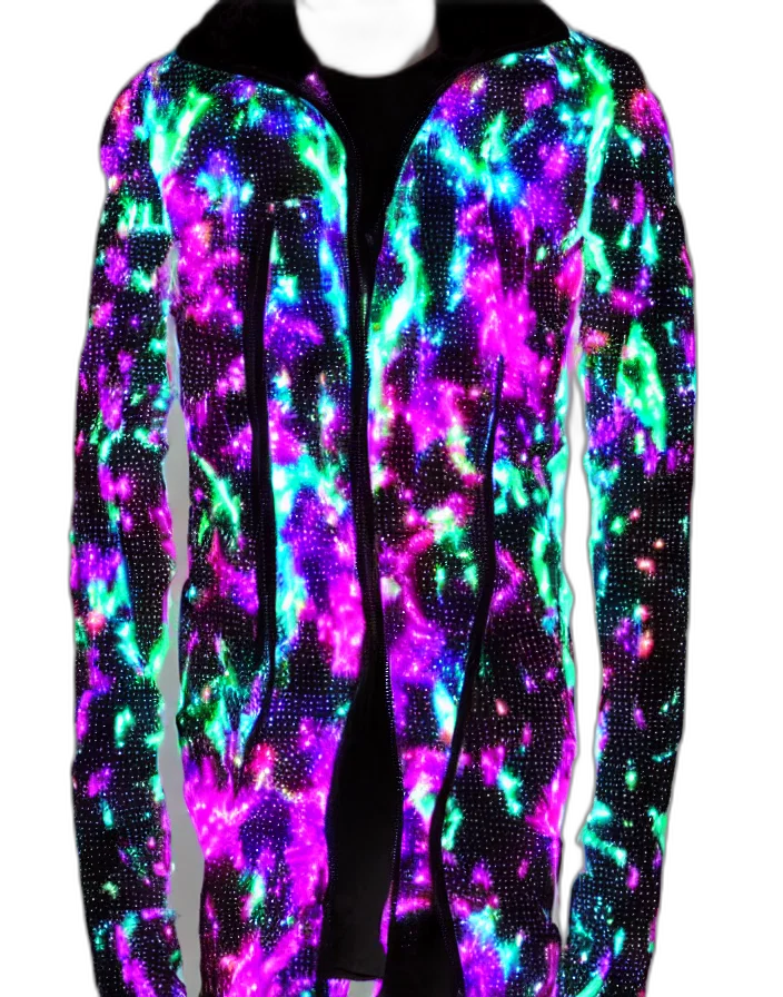 jacket, dress, vaporwave, cyberpunk transparent PNG cut-out