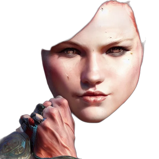 face, mask, creature, staff transparent PNG cut-out