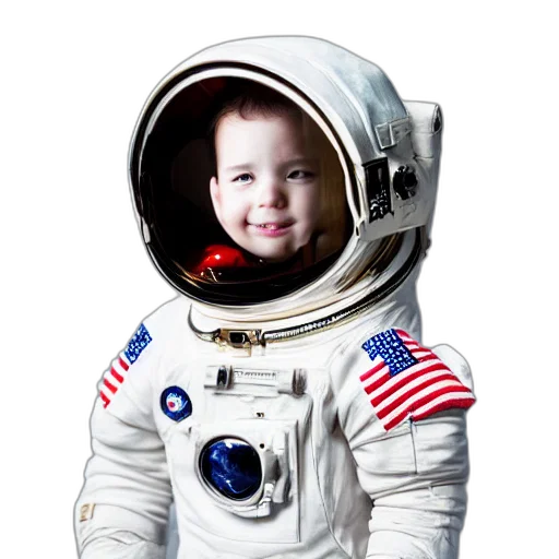 robot, face, photorealistic, outer space transparent PNG cut-out