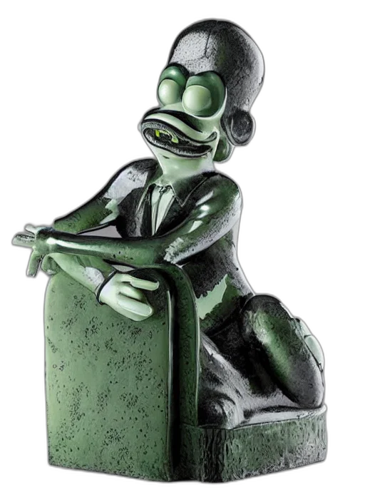 staff, 3d render, concept art, cartoon, photorealistic, statue, matt, groening transparent PNG cut-out