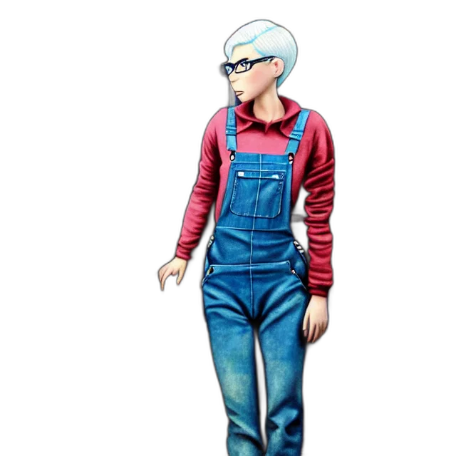 jacket, robot, concept art, cartoon, comic book art, 3d render, full, body transparent PNG cut-out