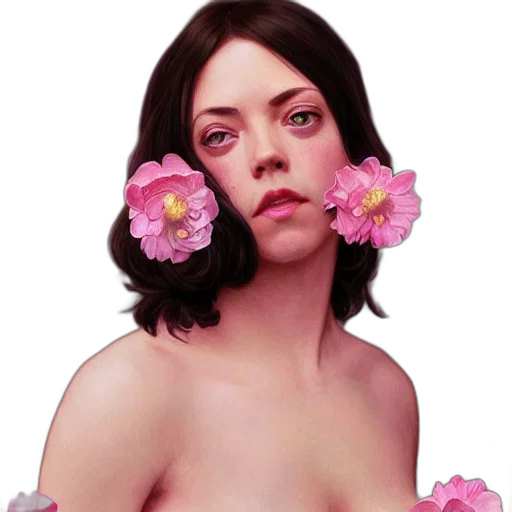 flower, dress, jewelry, face transparent PNG cut-out