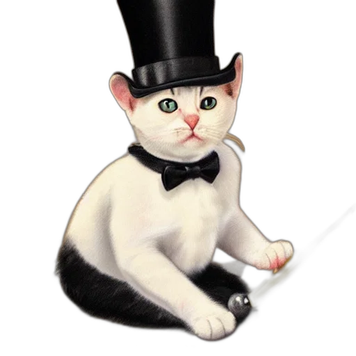 hat, staff, animal, photorealistic, 3d render, cartoon, concept art, detailed transparent PNG cut-out