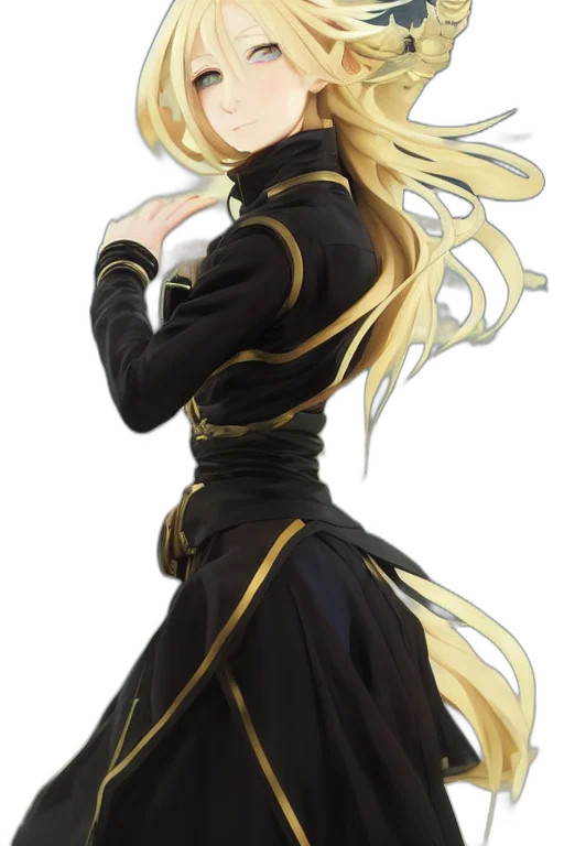 dress, staff, dragon, hair transparent PNG cut-out