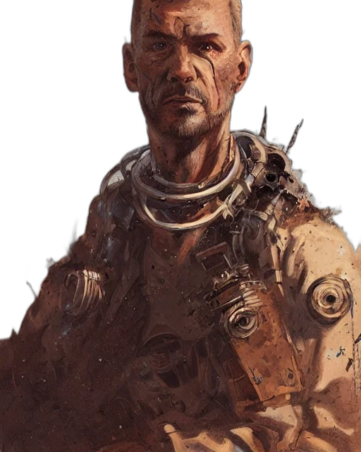 face, weapon, staff, robot, concept art, photorealistic, cyberpunk, comic book art transparent PNG cut-out