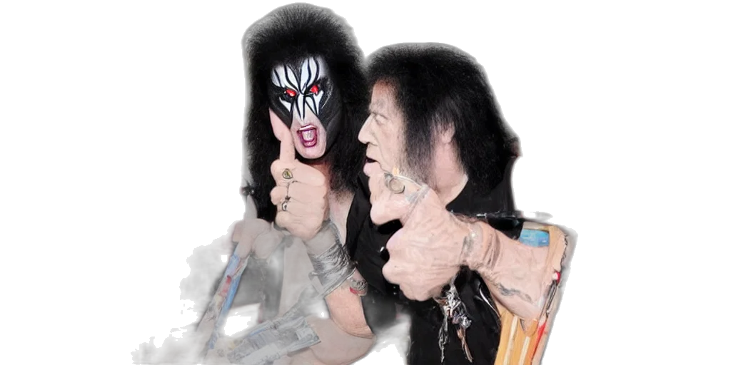 photorealistic, gene, simmons, full transparent PNG cut-out