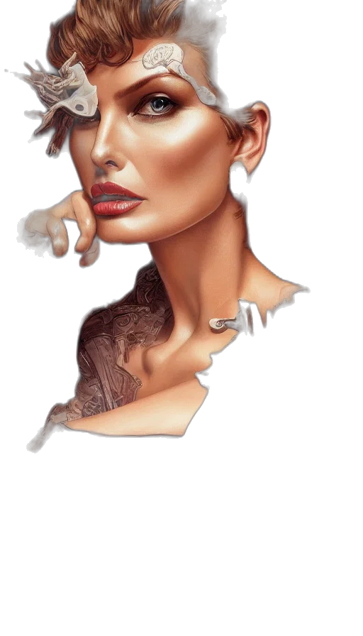 face, jewelry, mask, hair transparent PNG cut-out