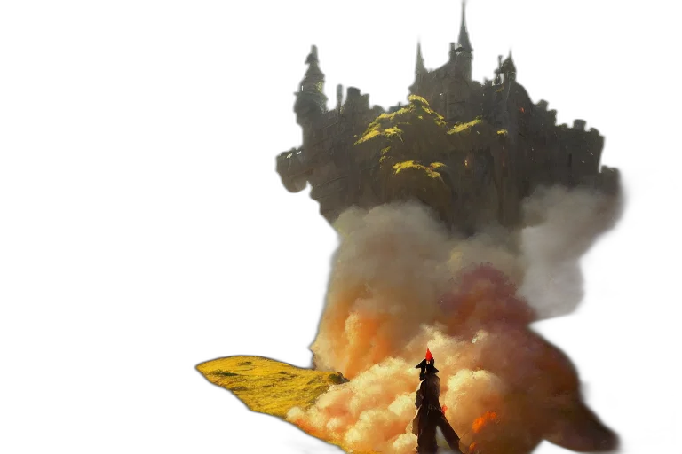 dragon, weapon, sword, concept art, fantasy art, outer space, fire, fog transparent PNG cut-out