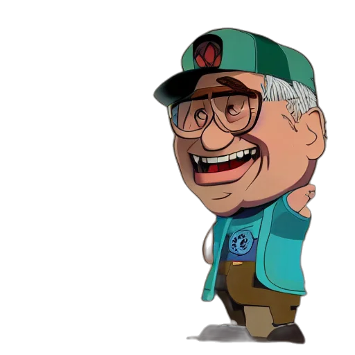 staff, jacket, hat, cartoon transparent PNG cut-out