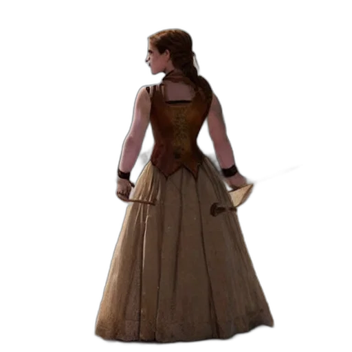 dress, staff, jewelry, crown, 3d render, concept art, photorealistic, fantasy art transparent PNG cut-out