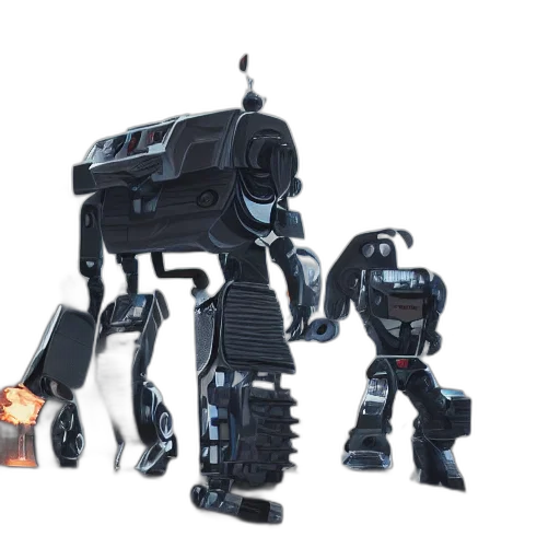 robot, weapon, concept art, 3d render transparent PNG cut-out