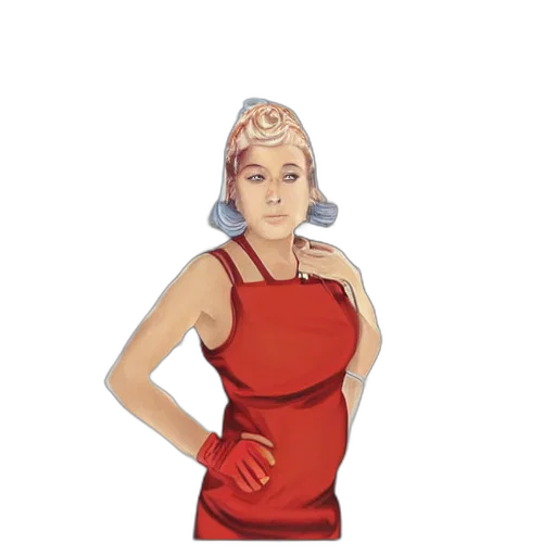 dress, hat, jewelry, staff transparent PNG cut-out