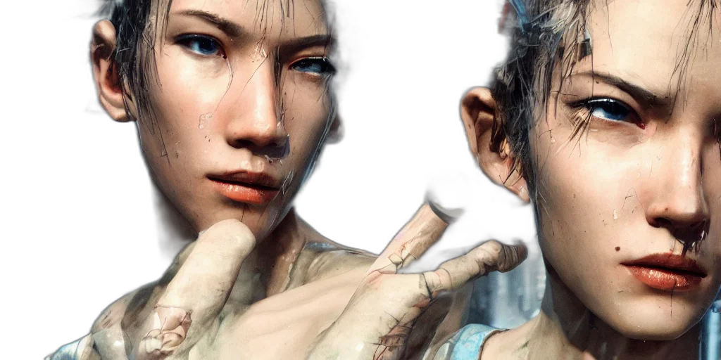 photorealistic, concept art, cyberpunk, 3d render, blue, huяк, pac, masterpiece transparent PNG cut-out
