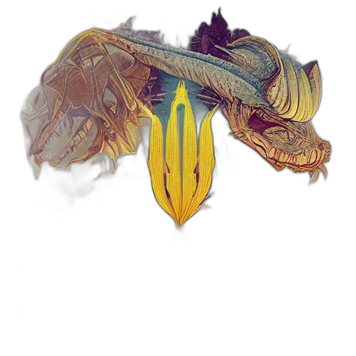 dragon, crown, staff, weapon transparent PNG cut-out