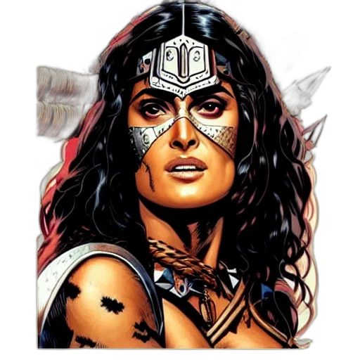 jewelry, face, comic book art, fantasy art, concept art, cartoon, portrait, salma transparent PNG cut-out