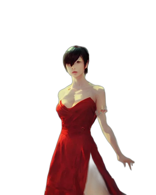 dress, staff, jewelry, robot, concept art, fantasy art, 3d render, photorealistic transparent PNG cut-out