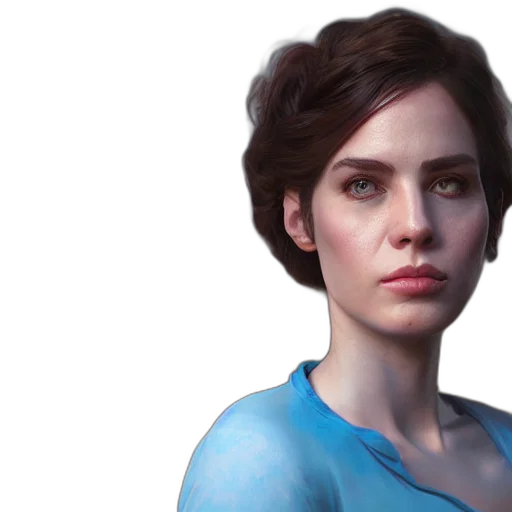 face, dress, concept art, photorealistic transparent PNG cut-out