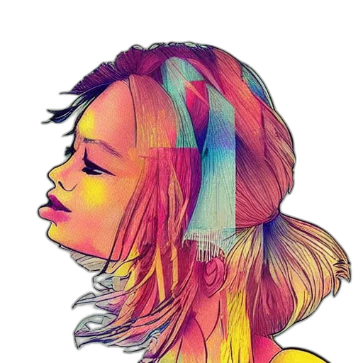 face, hair, dress, mask, cartoon, watercolor, pixel art, photorealistic transparent PNG cut-out